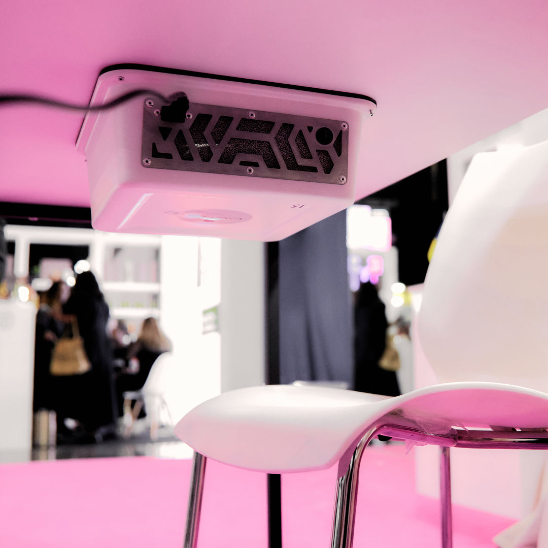 Built in dust collector for manicure with filter Ülka Premium Gray with GOLD GRILLE