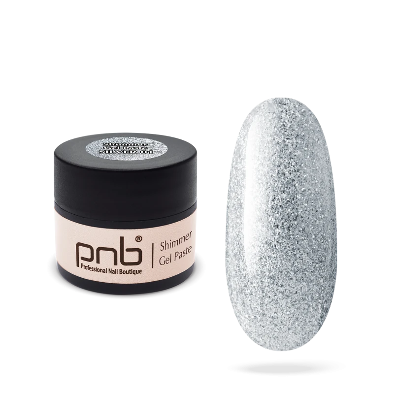 UV/LED Shimmer Gel Paste 01 Silver 5 ml