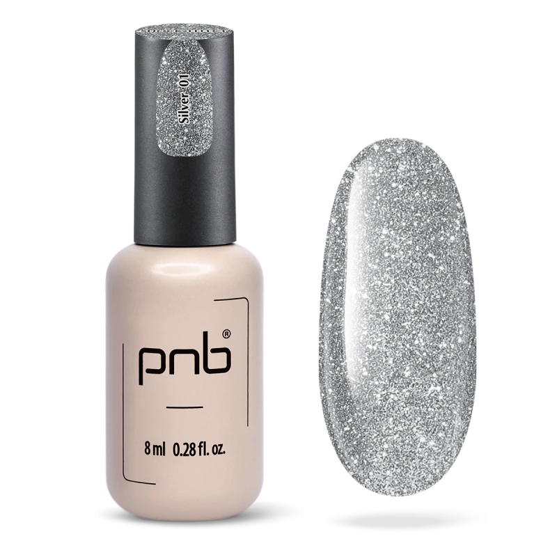 UV/LED Gel Polish SHOCK EFFECT 01 Zilver PNB 8 ml