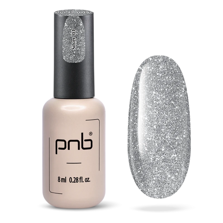 UV/LED-Gel-Nagellack SHOCK EFFECT 01 Silber PNB 8 ml