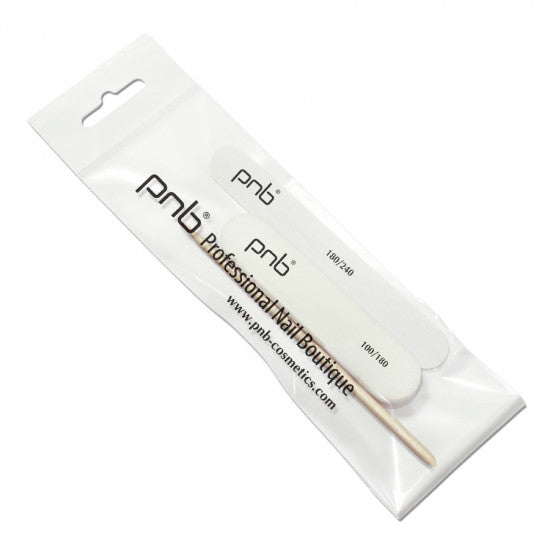 Personal kit for manicure (mini-nail file 180/240, mini-buff 100/180, orange wood stick)