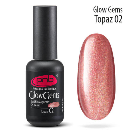 Magnetic Gel Nail Polish PNB Glow Gems 02 Topaz