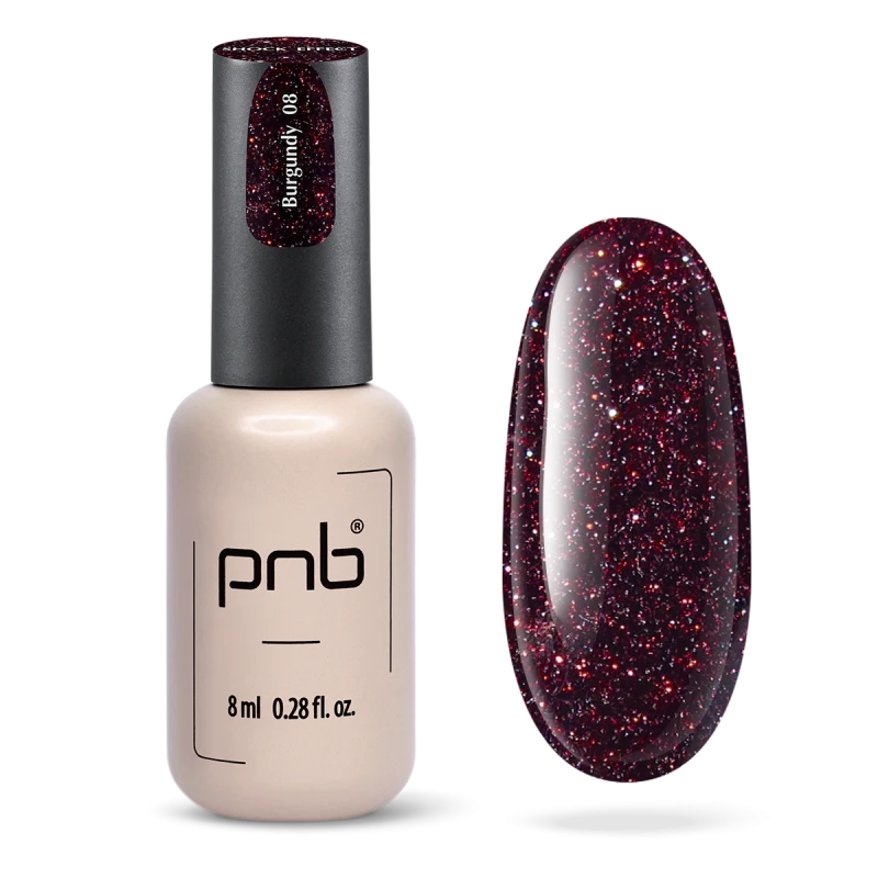 UV/LED Gel Polish SHOCK EFFECT 08 Burgundy PNB 8 ml