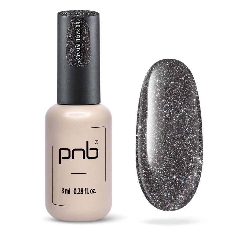 UV/LED Gel Polish SHOCK EFFECT PNB 09 Crystal Black 8 ml