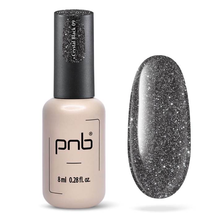 UV/LED Gel Nagellak SHOCK EFFECT PNB 09 Kristalzwart 8 ml