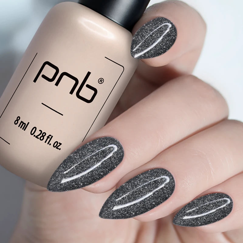 UV/LED Gel Nagellak SHOCK EFFECT PNB 09 Kristalzwart 8 ml