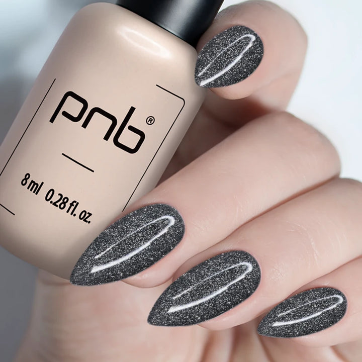 UV/LED Gel Nagellak SHOCK EFFECT PNB 09 Kristalzwart 8 ml