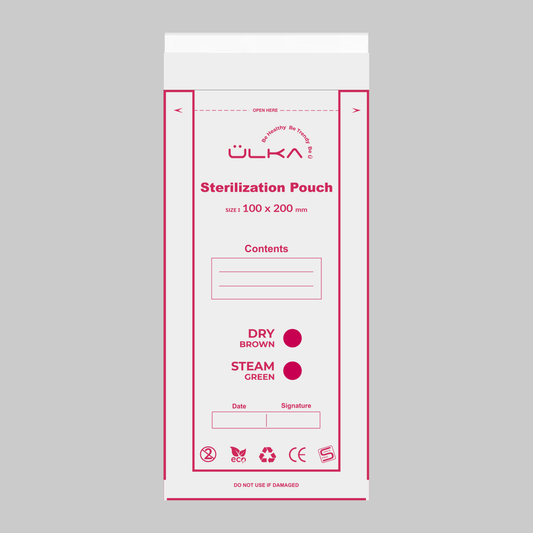 Kraft Sterilization Pouches with Indicator by ÜLKA (100x200)