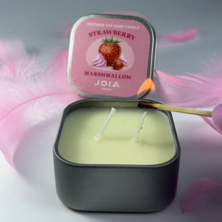 JOIA VEGAN - Massage spa handkaars aardbei marshmallow, 65 ml