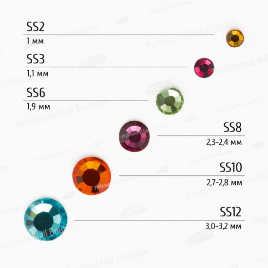 Rhinestones PNB multi-colored, mix sizes, glass