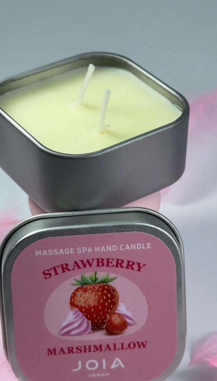 JOIA VEGAN - Massage spa handkaars aardbei marshmallow, 65 ml