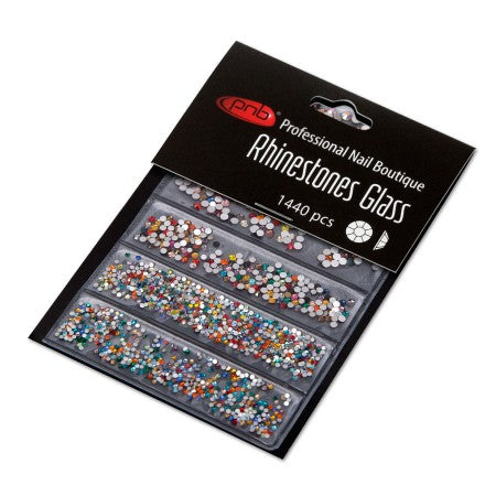 Rhinestones PNB multi-colored, mix sizes, glass 1440 pcs