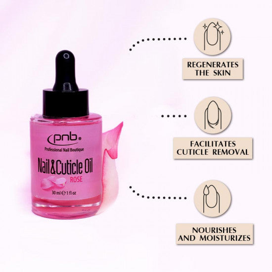PNB Nail&amp;Cuticle Oil, Rose 30 ml