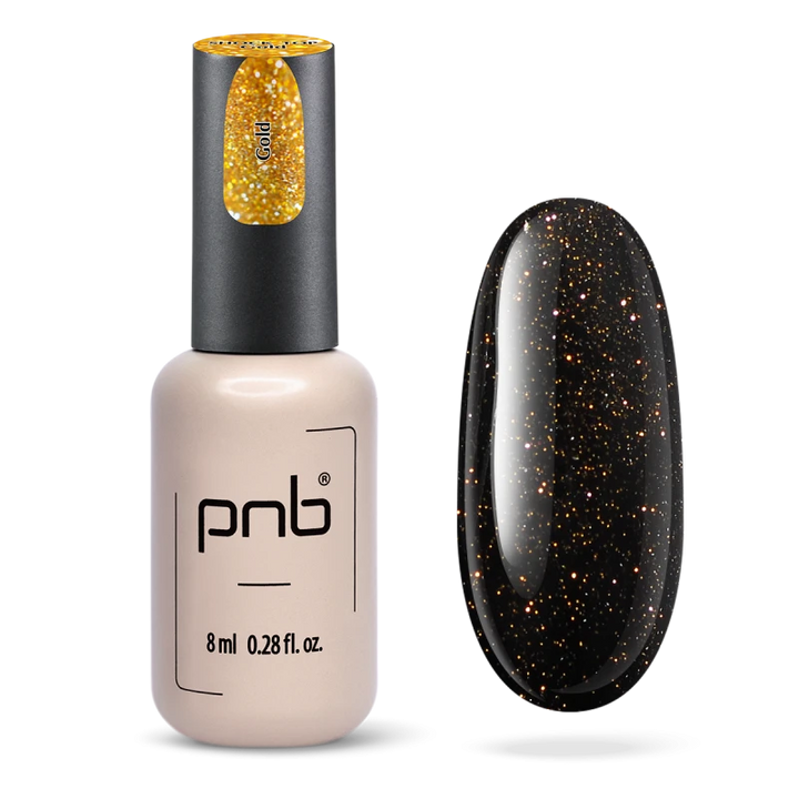 UV/LED Shoсk Top PNB, Goud, Geen Wipe, 8 ml